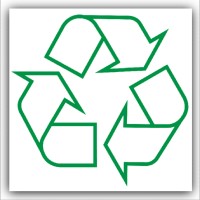 1 x Recycling Logo Bin Adhesive Sticker-Recycle Logo Sign-Environment Label